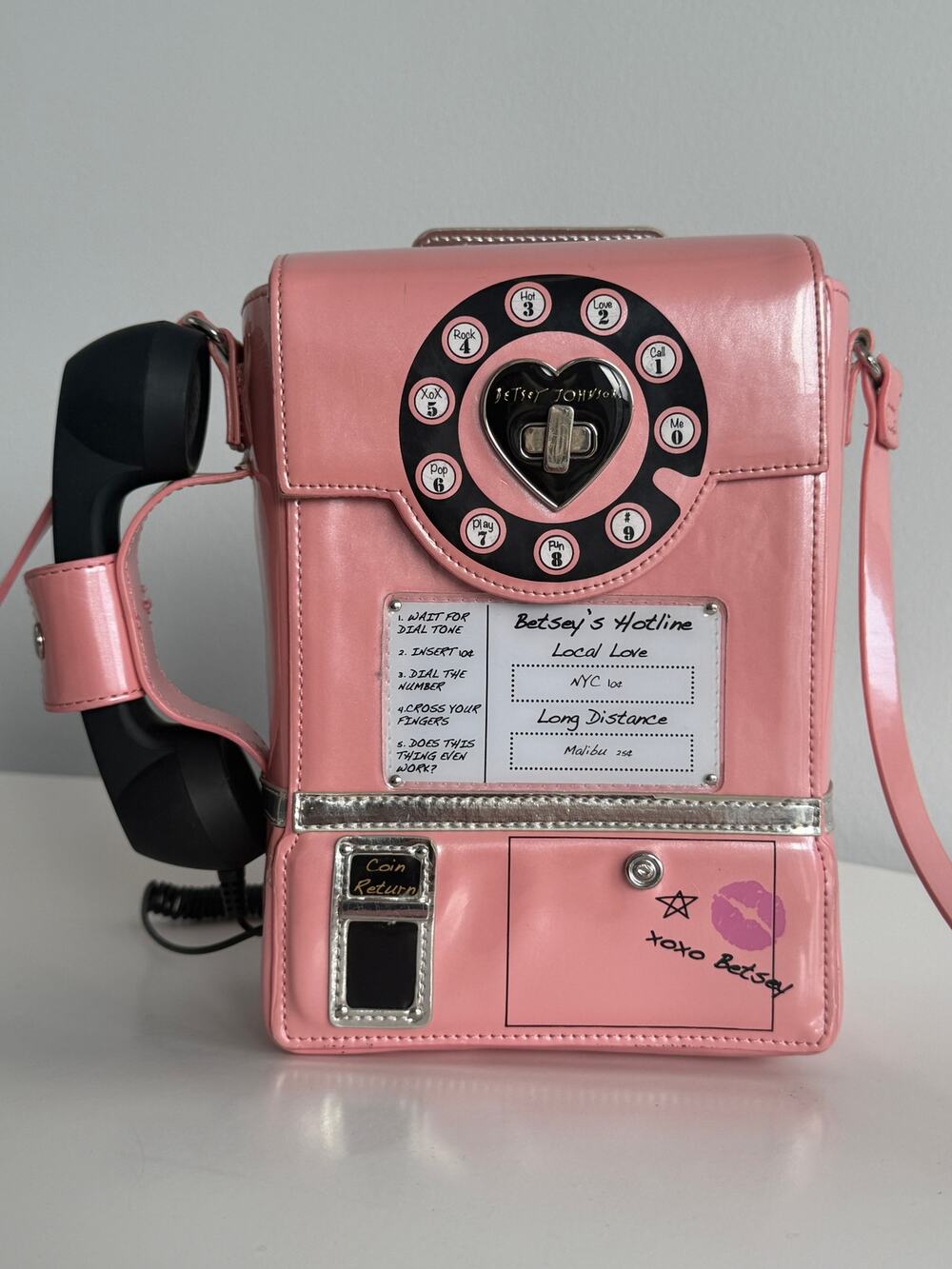 Betsey Johnson Pink Payphone Hotline Crossbody